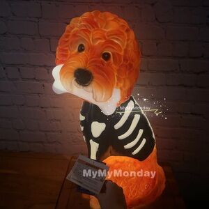 Skeleton Doodle Poodle Halloween Dog Blow Mold 2025 22"